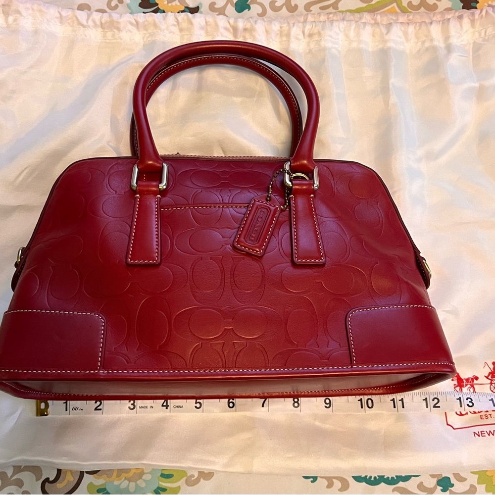 Coach bag-red leather EUC-satchel/crossbody